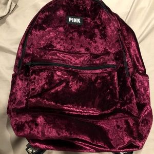 Victoria Secrets Pink Velvet Backpack